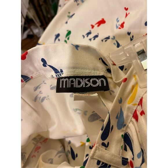 Madison Vintage UnionMade Button Front WHALES Skirt Sz 14 - Picture 9 of 11